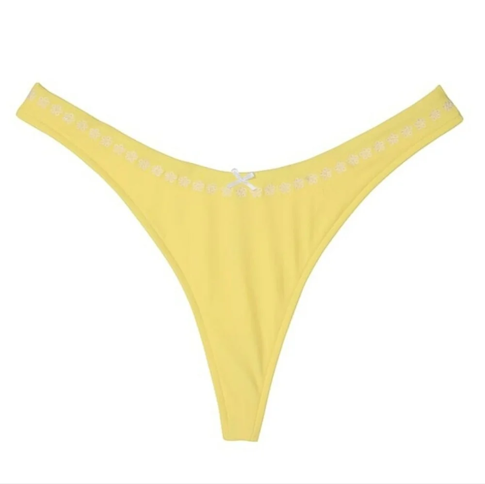 New!Pink x Frankies Bikini Popcorn Yellow Thong Rosemary Itsy‎ Bikini Bottoms